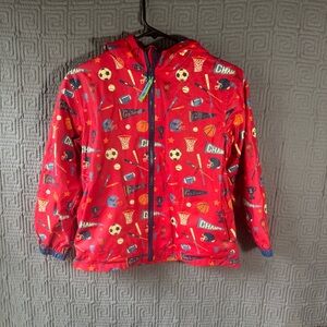 Stephen Joseph Raincoat Boys 7/8 Red Sports Equipment Full Zip Hoodie